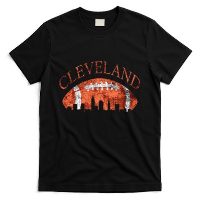 Cleveland Ohio Skyline Football Souvenir T-Shirt