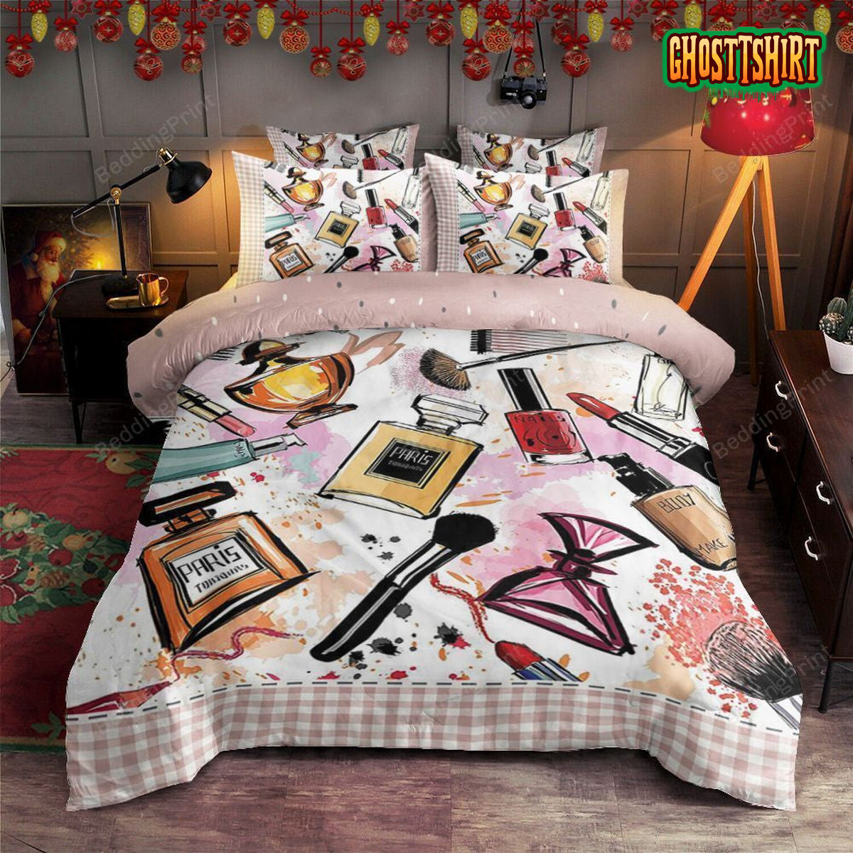 Cosmetic And Makeup Bed Sheets Duvet Cover Bedding Set