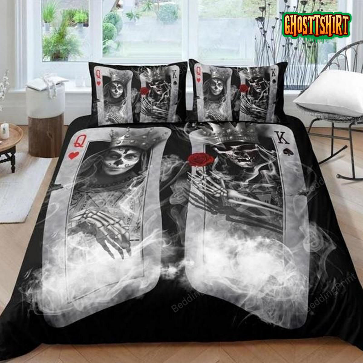 Couple Sugar Skull Bed Sheets Duvet Cover Bedding Set