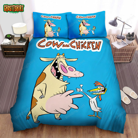 Cow And Chicken The Poster Bed Sheets Spread Duvet Cover Bedding Set
