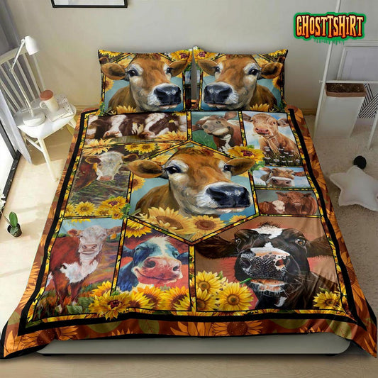 Cow And Sunflower Bedding Set
