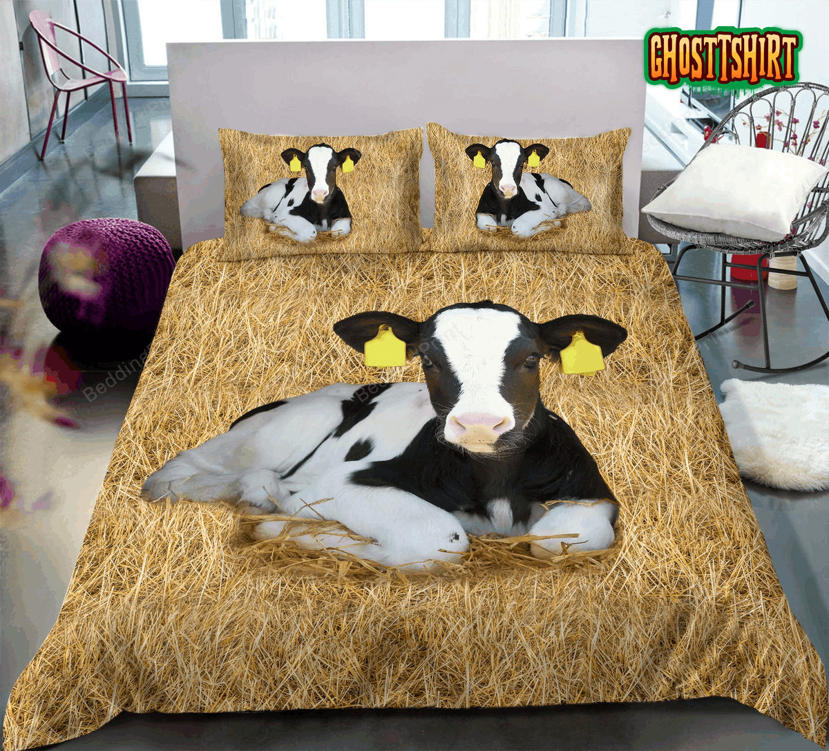 Cow Bed Sheets Spread Duvet Cover Bedding Set