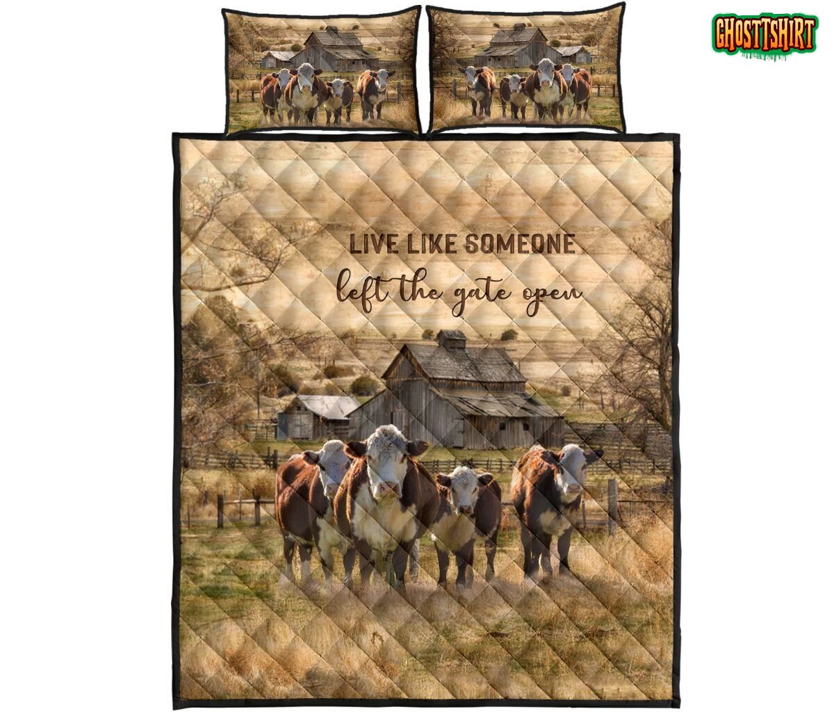 Cow - Live Like Someone Bedding Set