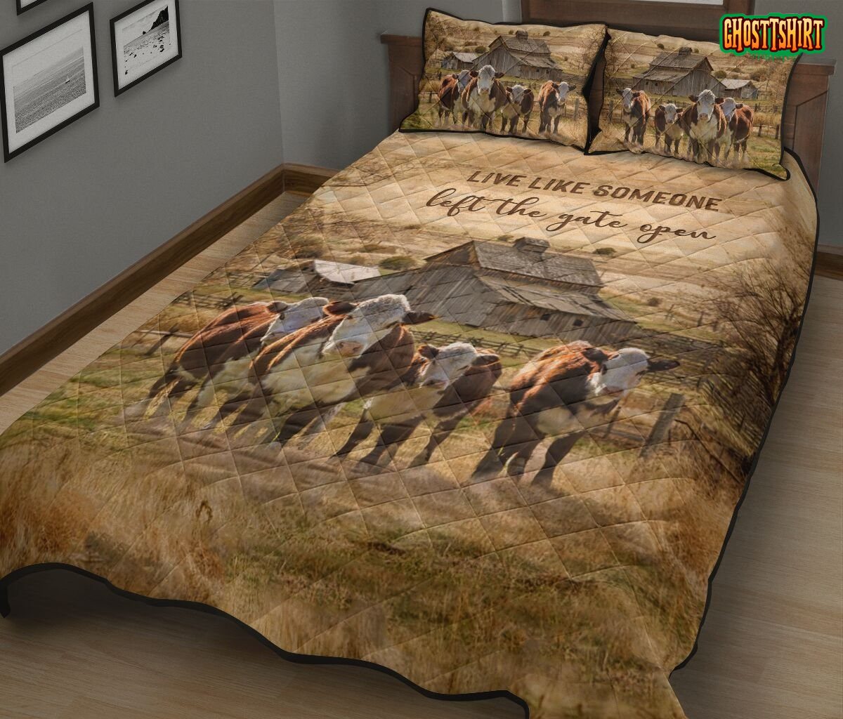 Cow - Live Like Someone Bedding Set
