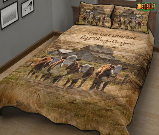Cow - Live Like Someone Bedding Set
