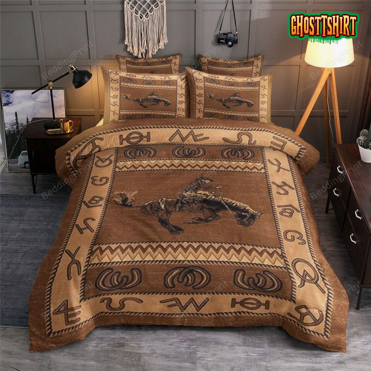 Cowboy Bedding Set Cowboy And Horse Duvet Cover & Pillow Cases