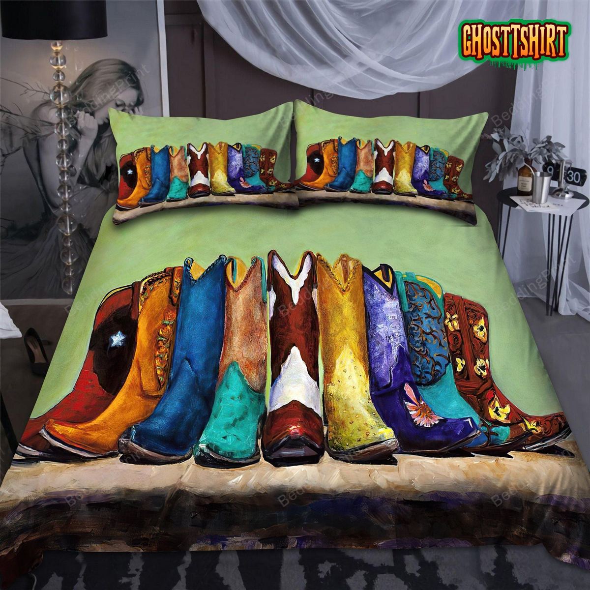 Cowboy Boots Bed Sheets Duvet Cover Bedding Set
