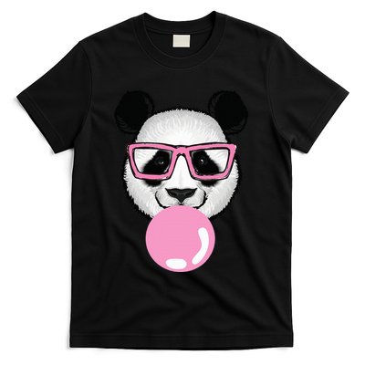 Cool Panda Face Eating Gum And Makes A Bubble T-Shirt