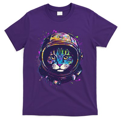 Colorful Paint Splat Astronaut Cat T-Shirt