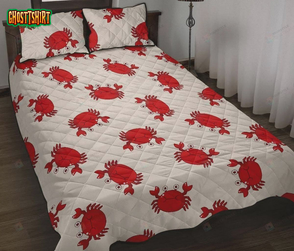 Crab Cartoon Pattern Cotton Bed Sheets Spread Comforter Duvet Cover Bedding Set
