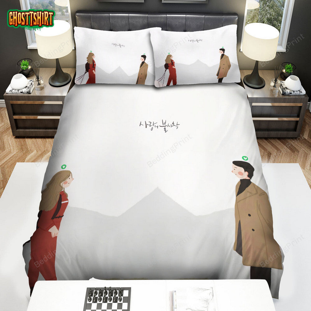 Crash Landing On You (2019–2020) Movie Illustration 2 Bed Sheets Duvet Cover Bedding Set