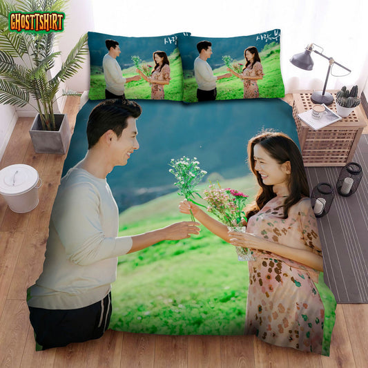 Crash Landing On You (2019–2020) Movie Poster Fanart 2 Bed Sheets Duvet Cover Bedding Set