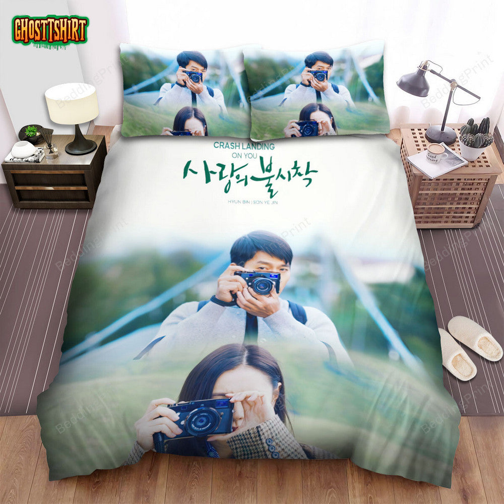 Crash Landing On You (2019–2020) Movie Poster Fanart 3 Bed Sheets Duvet Cover Bedding Set