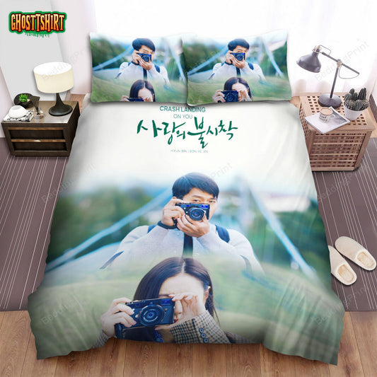 Crash Landing On You (2019–2020) Movie Poster Fanart 3 Bed Sheets Duvet Cover Bedding Set