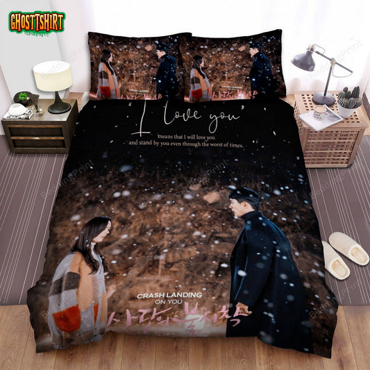 Crash Landing On You (2019–2020) Movie Poster Fanart 6 Bed Sheets Duvet Cover Bedding Set