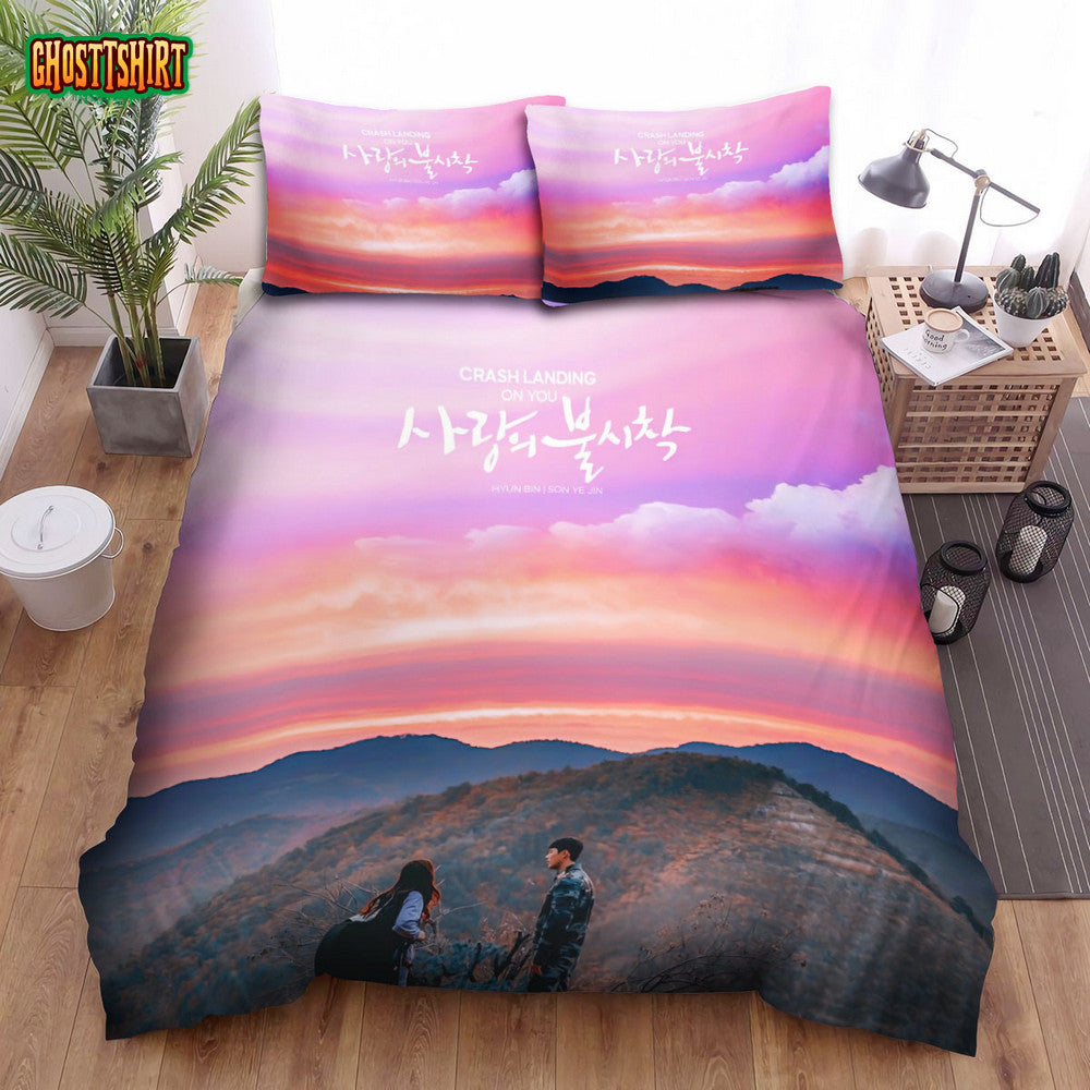 Crash Landing On You (2019–2020) Movie Poster Fanart 8 Bed Sheets Duvet Cover Bedding Set