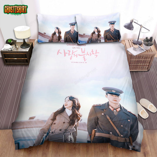 Crash Landing On You (2019–2020) Movie Poster Fanart 9 Bed Sheets Duvet Cover Bedding Set