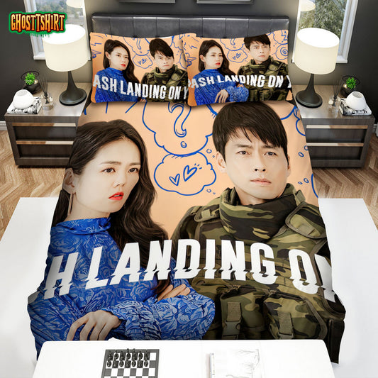Crash Landing On You (2019–2020) Movie Poster Fanart Bed Sheets Duvet Cover Bedding Set