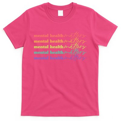Colorful Retro Mental Health Matters T-Shirt