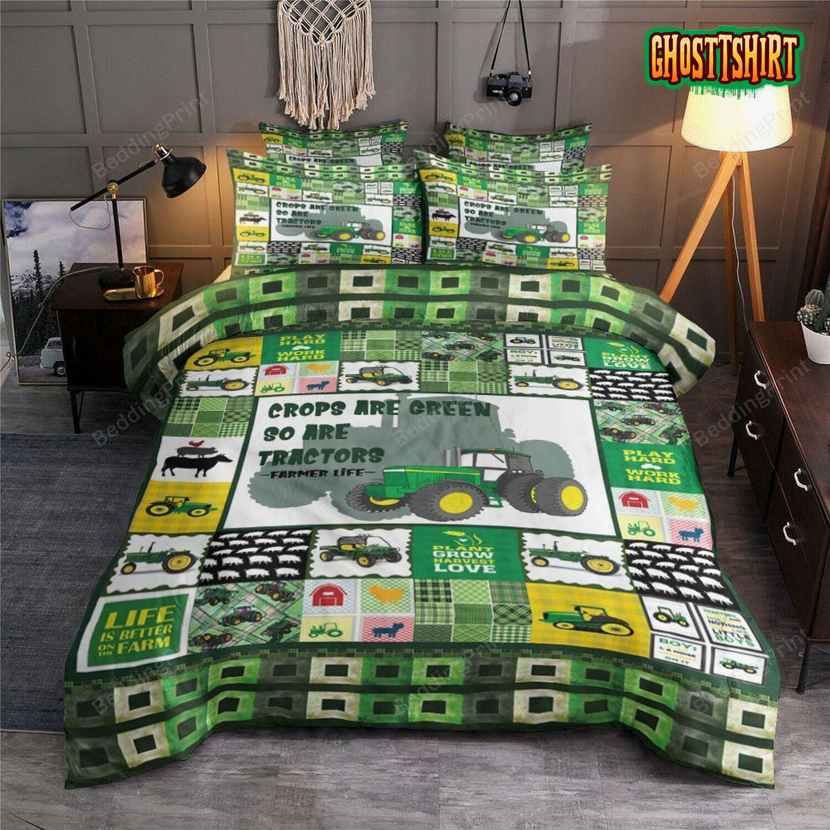 Crop Are Green So Are Tractors Bedding Set