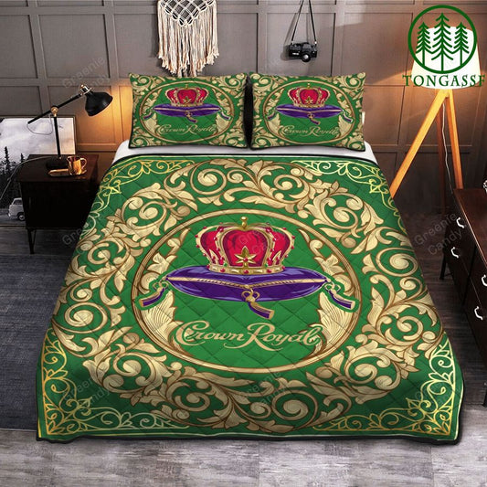 Crown Royal Whiskey Apple Luxurious Flower Bedding Set
