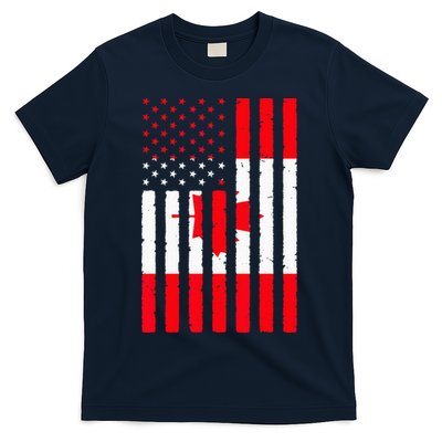 Canadian Roots USA Flag Heritage Half Canada American T-Shirt