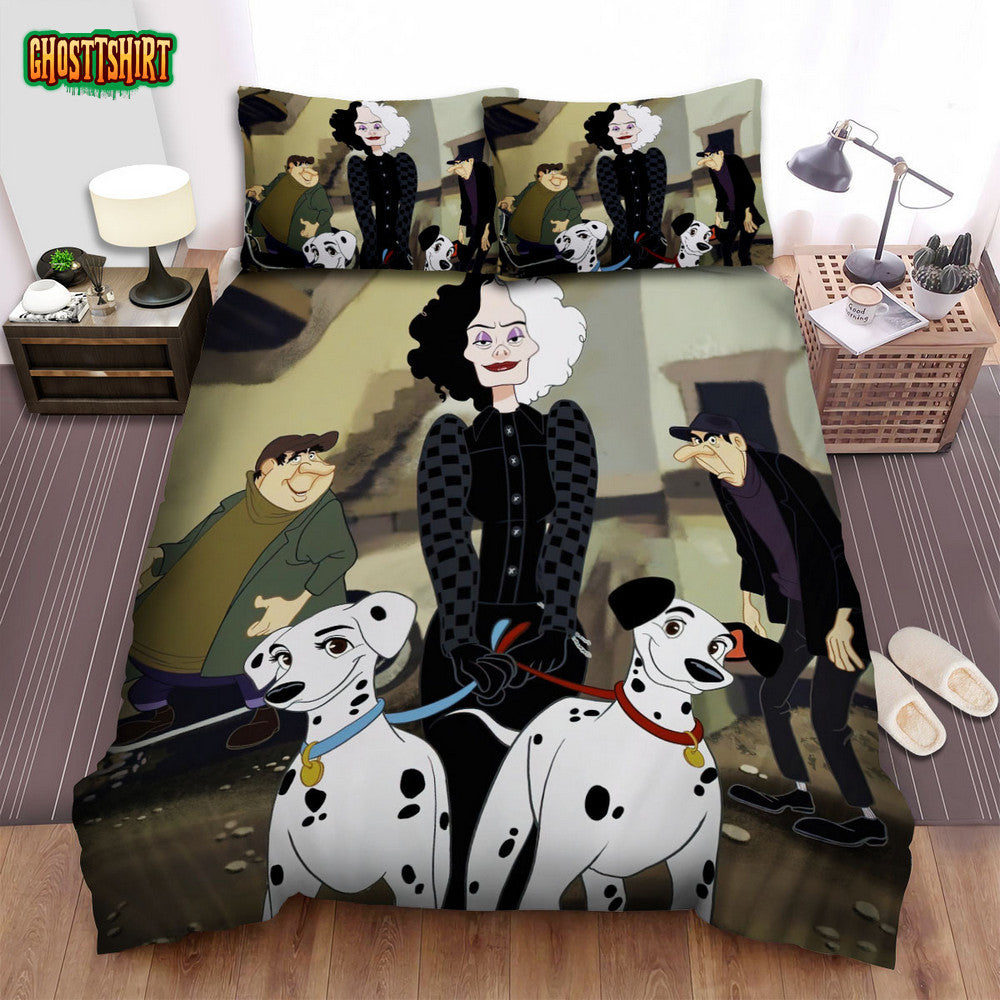Cruella Cartoon Picture Bed Sheets Spread Comforter Duvet Cover Bedding Set
