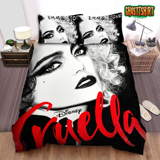 Cruella '' Emma Stone '' Poster Bed Sheets Duvet Cover Bedding Set
