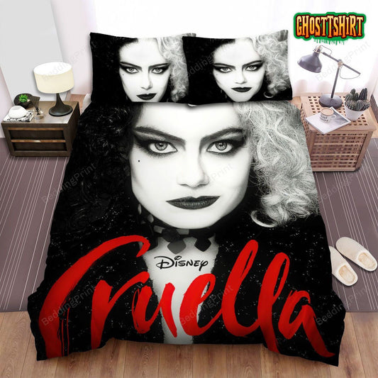 Cruella Movie Poster 2 Bed Sheets Duvet Cover Bedding Set
