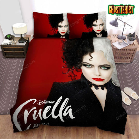 Cruella Movie Poster 3 Bed Sheets Duvet Cover Bedding Set