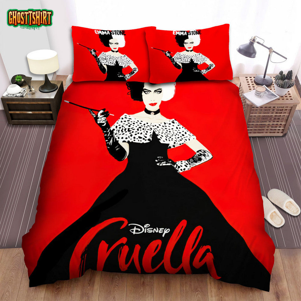 Cruella Movie Poster 4 Bed Sheets Spread Comforter Duvet Cover Bedding Set