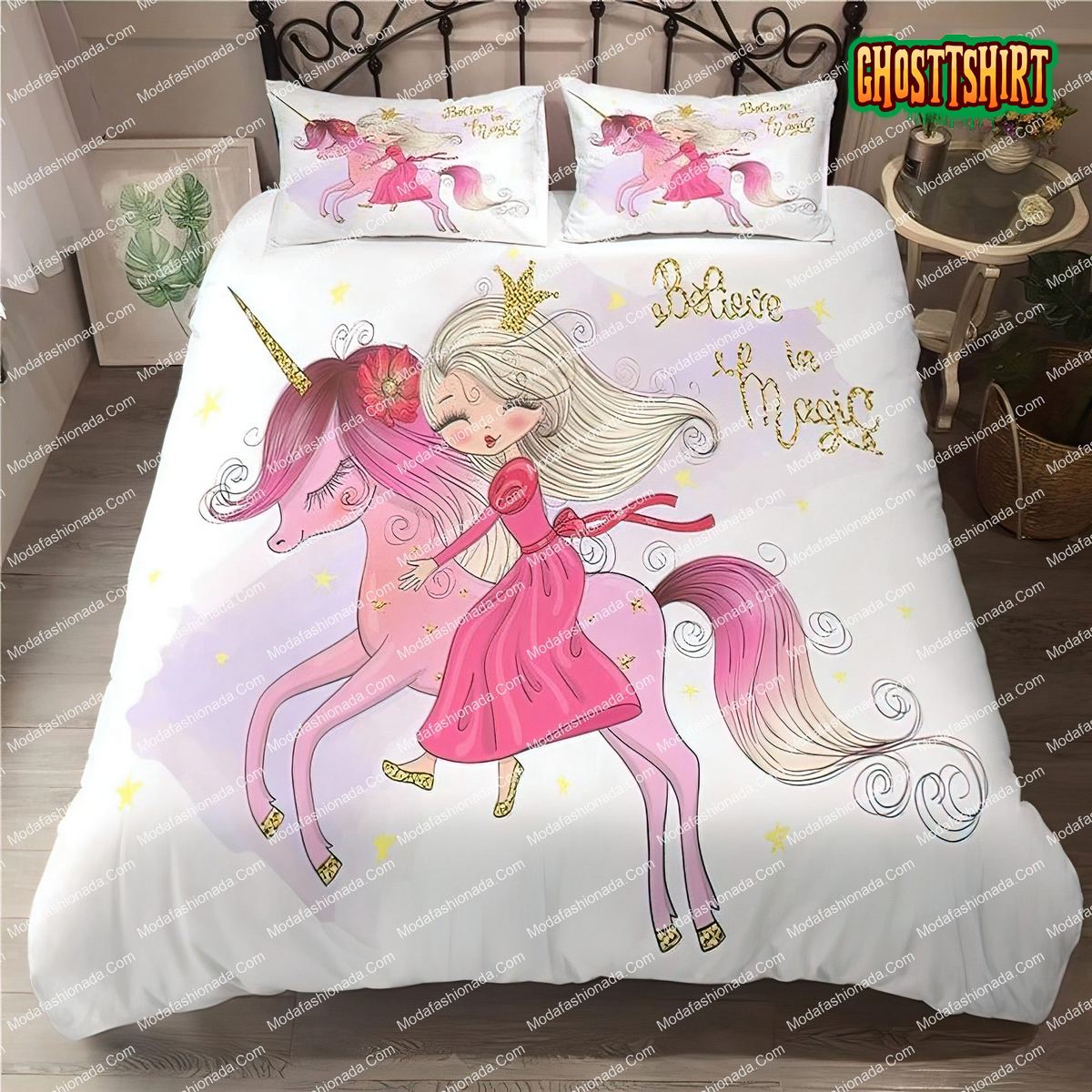 Crystal Rainbow Unicorn For Girls Kids Bedding Set