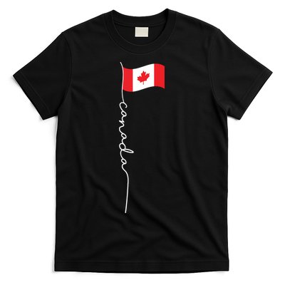 Canada Signature Flag Pole Patriotic Canadian Flag T-Shirt