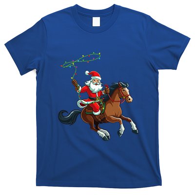 Cowboy Santa Riding A Horse Christmas Funny T-Shirt