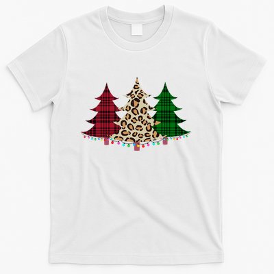 Christmas Tree Cheetah Plaid T-Shirt