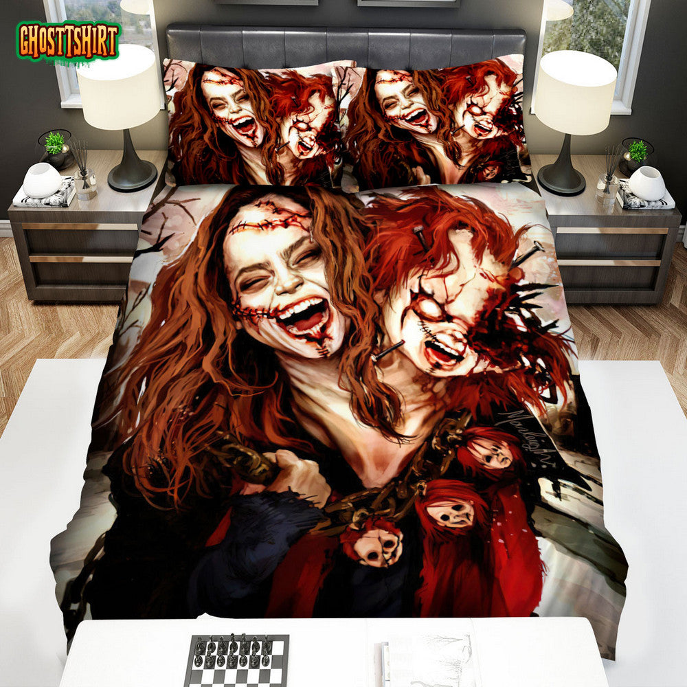 Cult Of Chucky Movie Art 2 Bed Sheets Spread Comforter Duvet Cover Bedding Set