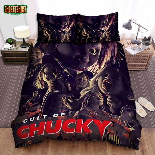 Cult Of Chucky Movie Digital Art Bed Sheets Spread Comforter Duvet Cover Bedding Set