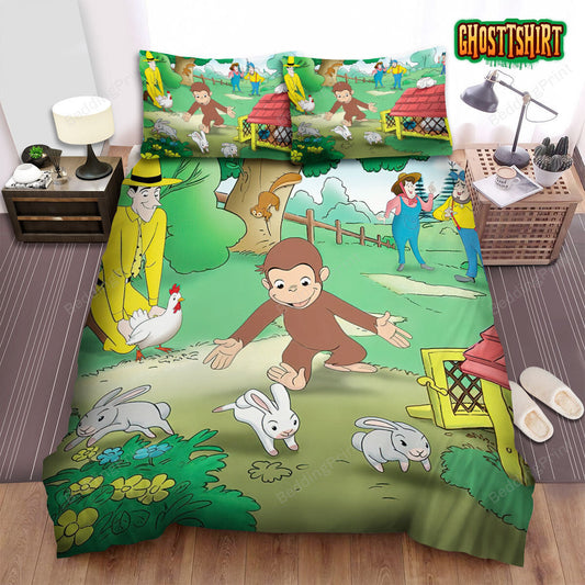 Curious George Main Characters Bed Sheets Spread Duvet Cover Bedding Set