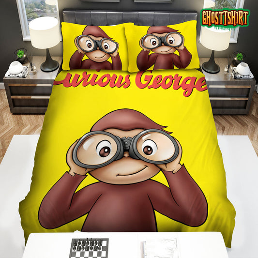 Curious George Solo Picture Bed Sheets Spread Duvet Cover Bedding Set
