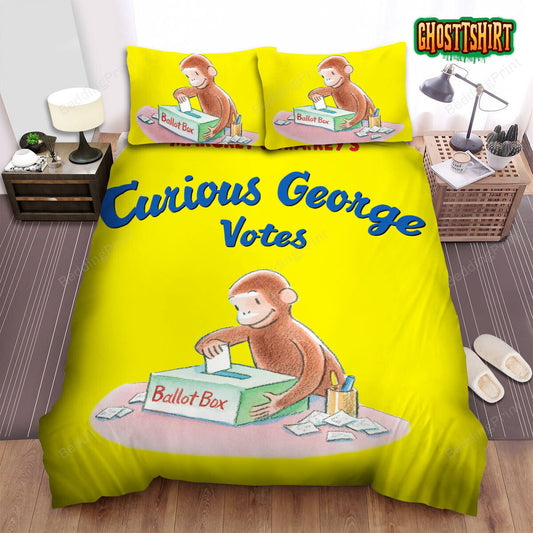 Curious George Votes Bed Sheets Spread Duvet Cover Bedding Set