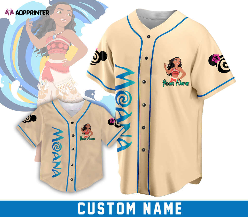 Custom Ddisney Princess Moana Game Day Baseball Jersey Ddisney Moana Baseball Outfit For Baseball Fan Player Baseball Girl Women Lover - Aopprinter