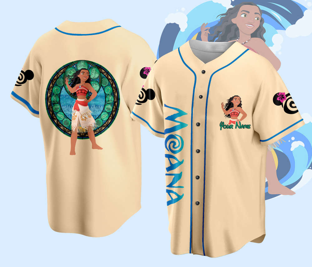 Custom Ddisney Princess Moana Game Day Baseball Jersey Ddisney Moana Baseball Outfit For Baseball Fan Player Baseball Girl Women Lover - Aopprinter