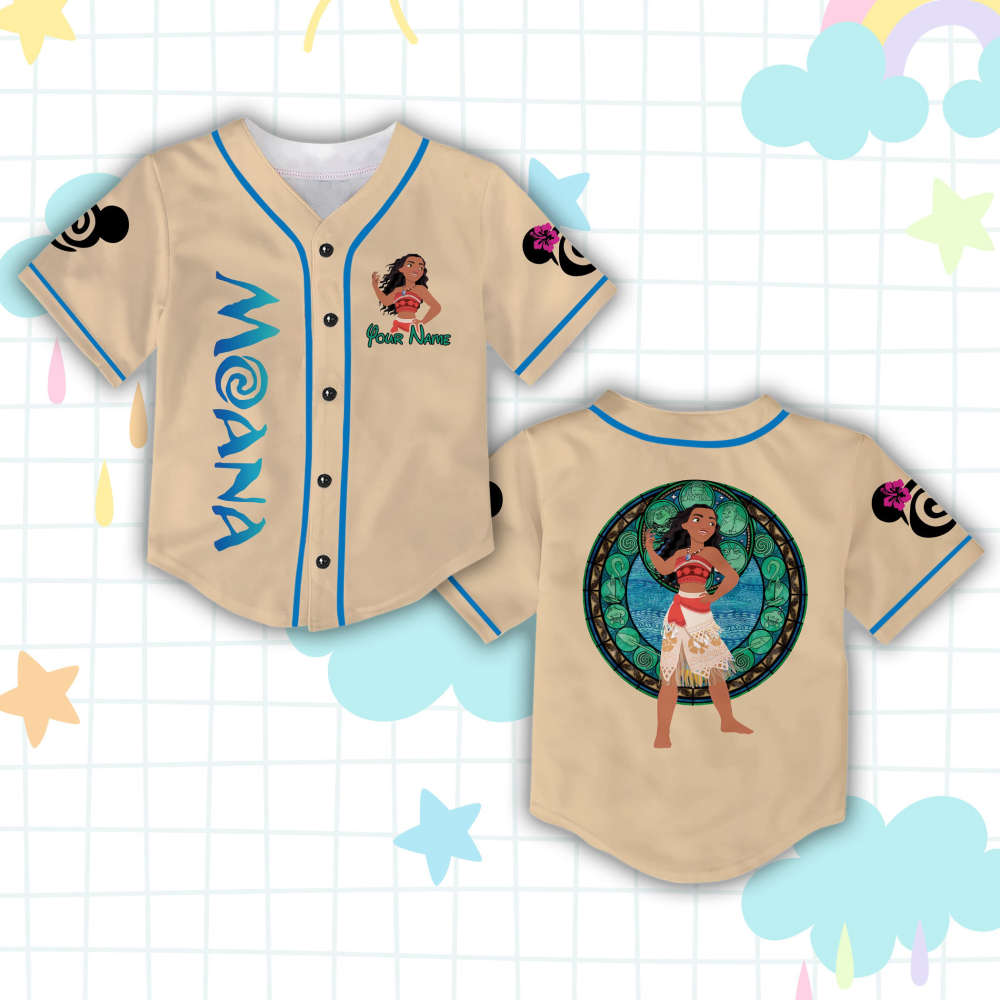 Custom Ddisney Princess Moana Game Day Baseball Jersey Ddisney Moana Baseball Outfit For Baseball Fan Player Baseball Girl Women Lover - Aopprinter