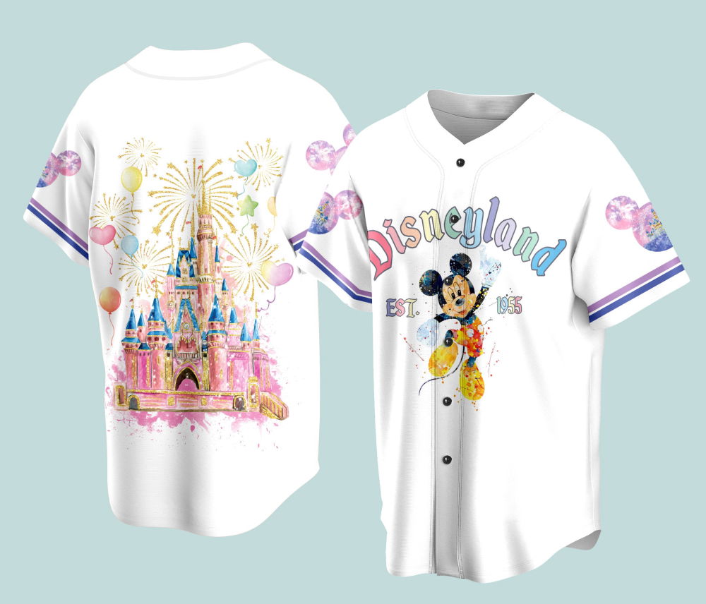Custom Disneyyland Baseball Jersey Mickey Head Family Vacation Jersey Family Trip For Baseball Lovers Magic Kingdom WDW Baseball Jersey - Aopprinter
