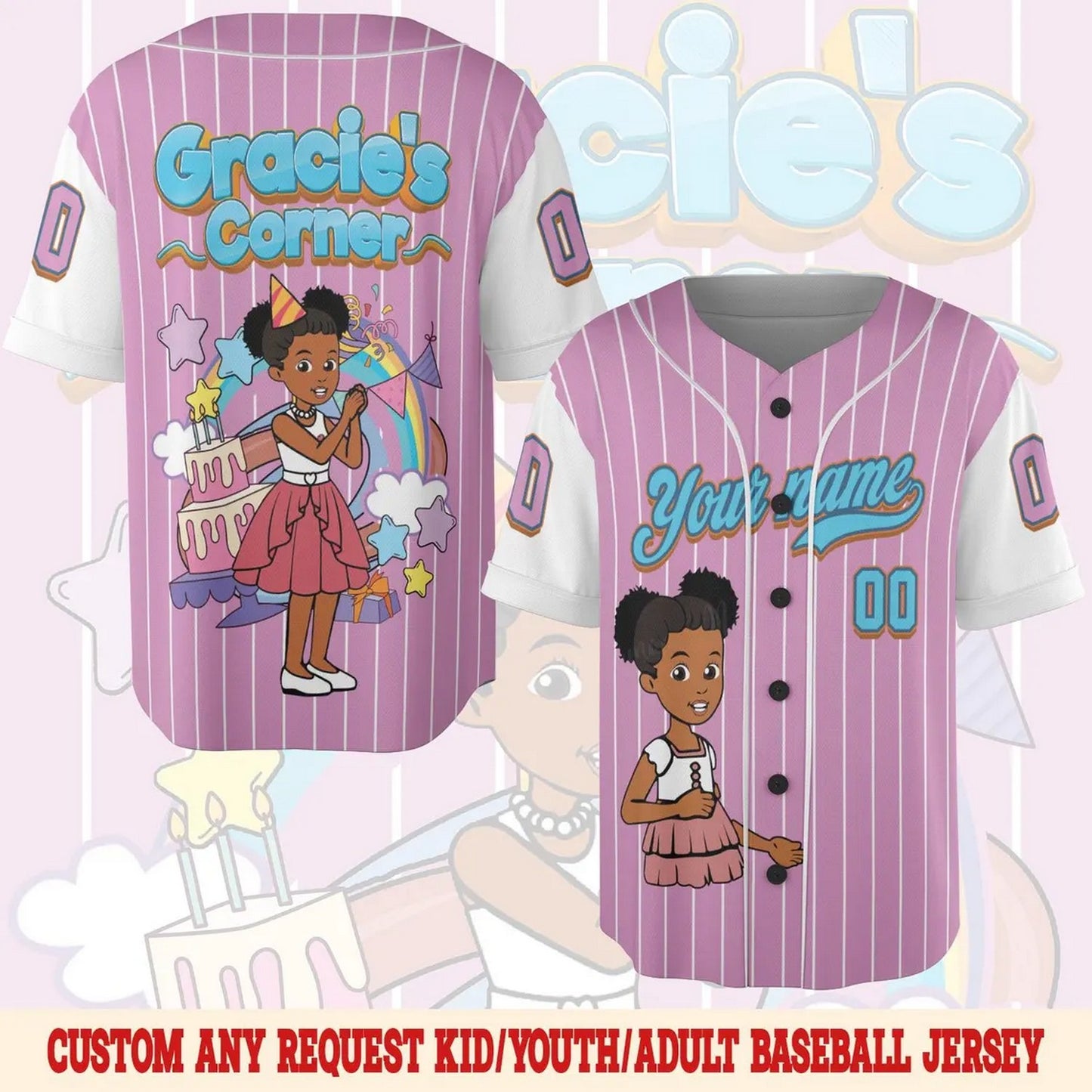 Custom Name And Number Gracie's Corner Baseball Jersey