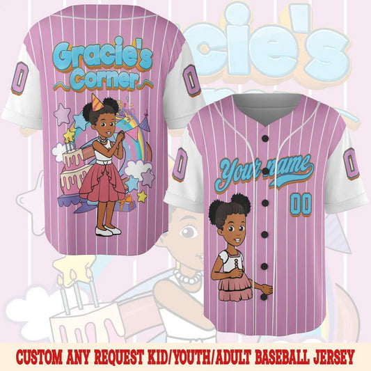 Custom Name And Number Gracie's Corner Baseball Jersey
