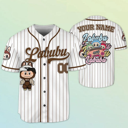 Custom Name And Number Labubu Brown Baseball Jersey