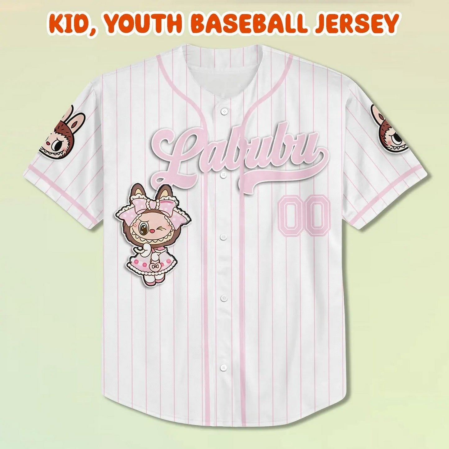 Custom Name And Number Labubu Cute Girl Pink Baseball Jersey