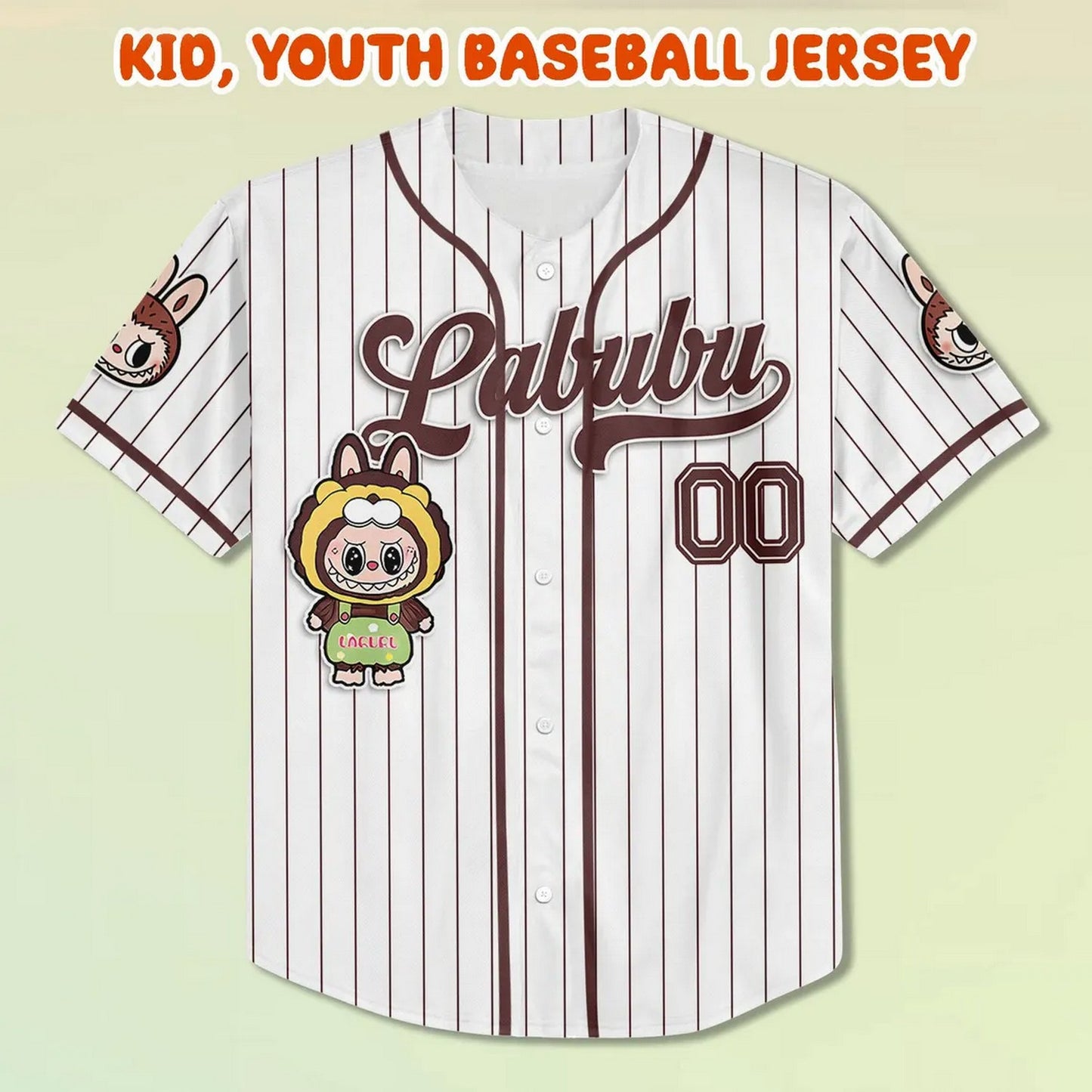 Custom Name And Number Labubu Green Yellow Baseball Jersey