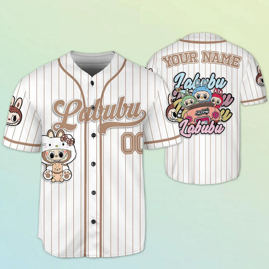 Custom Name And Number Labubu White Baseball Jersey